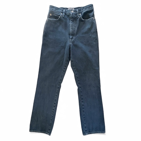 Agolde Pants - AGOLDE Women's Pinch Waist High Rise Kick Jeans  Size 25 Pepper Black Cotton